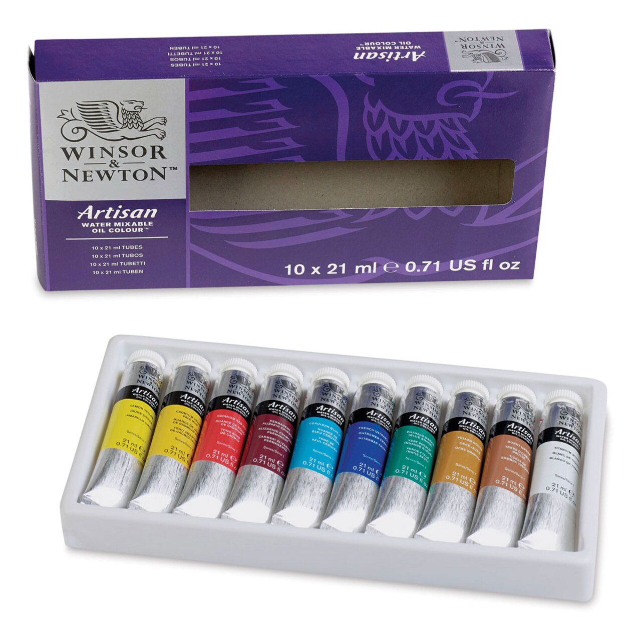Winsor & Newton Artisan Water Mixable Oil Paint - Set of 10, Assorted Colors, 21 ml